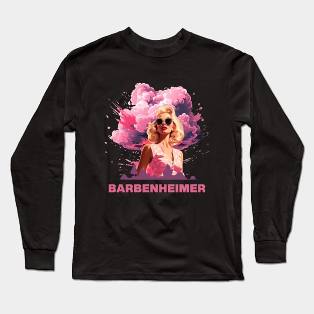 BARBENHEIMER | Barbie x Oppenheimer 2023 Long Sleeve T-Shirt by Retro Travel Design